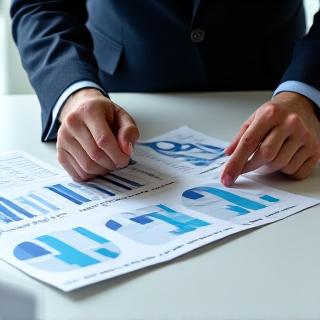 Professional reviewing secure financial documents